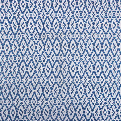 Blue Ikat Print Soft Cotton Fabric for Dress