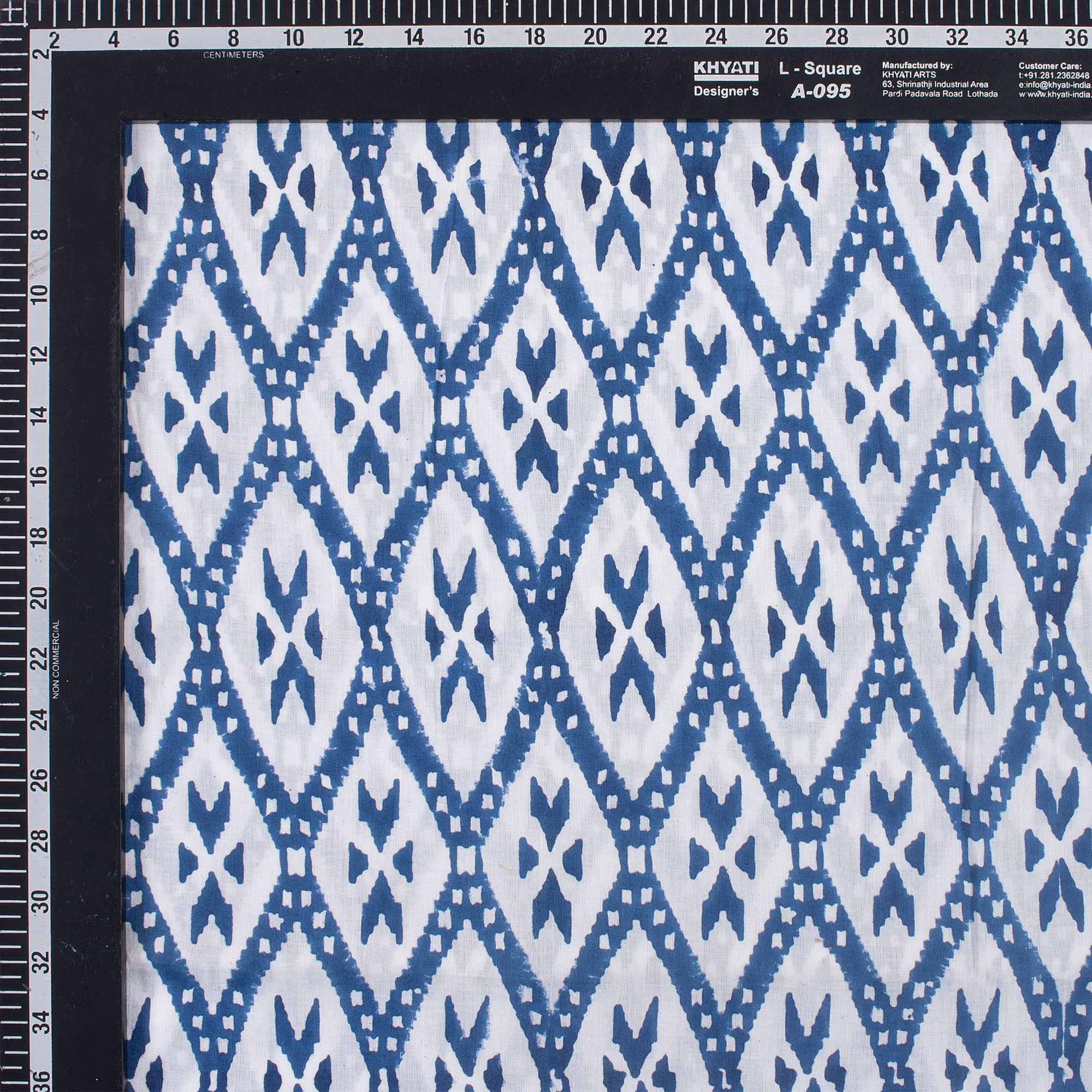 Blue Ikat Print Soft Cotton Fabric for Dress