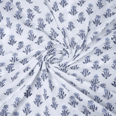 Blue Cotton Fabric Floral Print