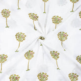 Green Natural Borassus Print Tie and Dye Fabric