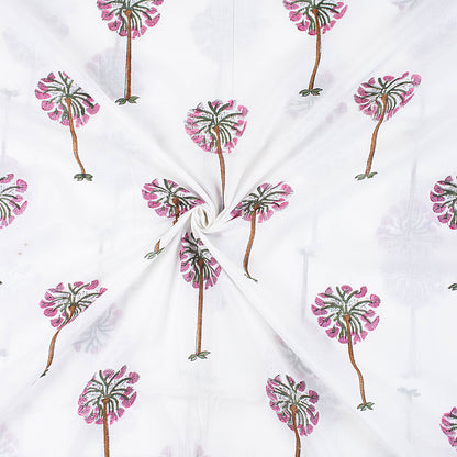 Tie Dye Clothes Pink Natural Borassus Print Cotton Fabric