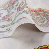 Yellow Floral Hand Block Printed Fabric