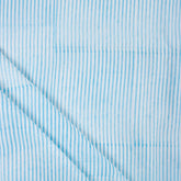 Hand Block Printed Blue Stripe Cotton Fabric Online