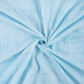 Hand Block Printed Blue Stripe Cotton Fabric Online