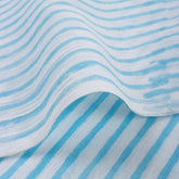 Hand Block Printed Blue Stripe Cotton Fabric Online