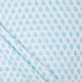 Blue Booti Hand Block Printed Running Fabric