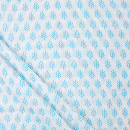 Blue Booti Hand Block Printed Running Fabric