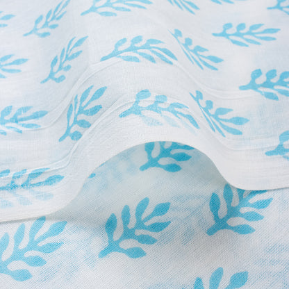 Blue Booti Hand Block Printed Running Fabric