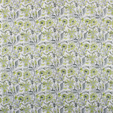 Green Floral Hand Block Printed Cotton Fabric