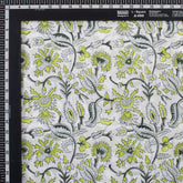 Green Floral Hand Block Printed Cotton Fabric