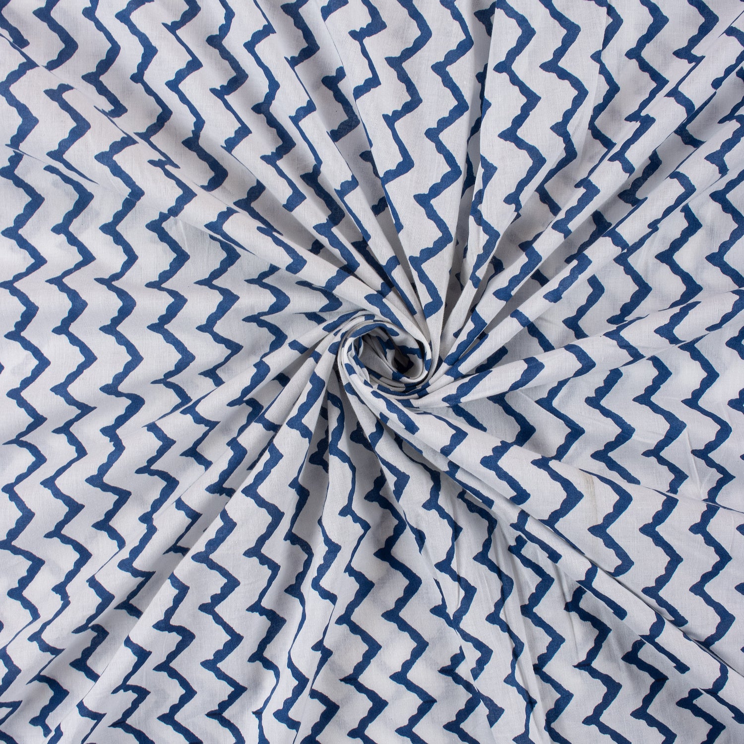 Indian Hand Block Printed ZIg Zag Cotton Fabric