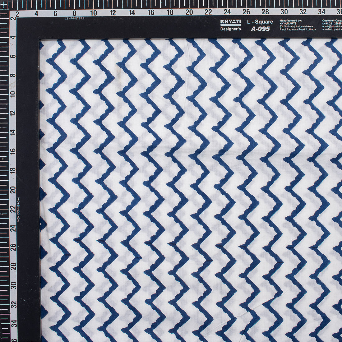 Indian Hand Block Printed ZIg Zag Cotton Fabric