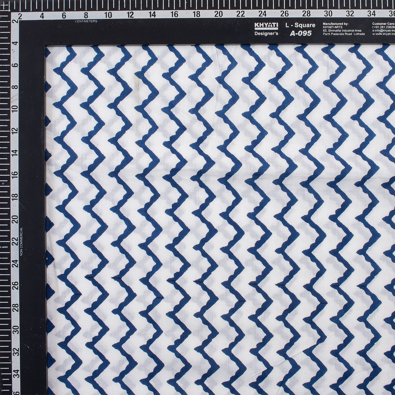 Indian Hand Block Printed ZIg Zag Cotton Fabric