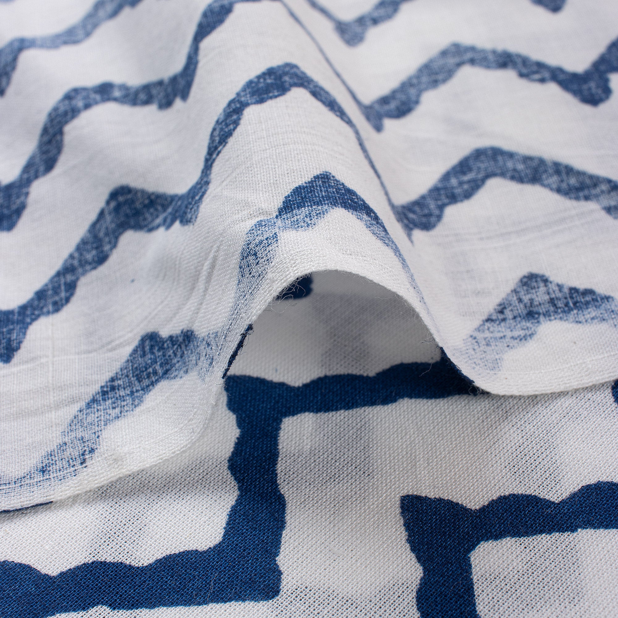 Indian Hand Block Printed ZIg Zag Cotton Fabric