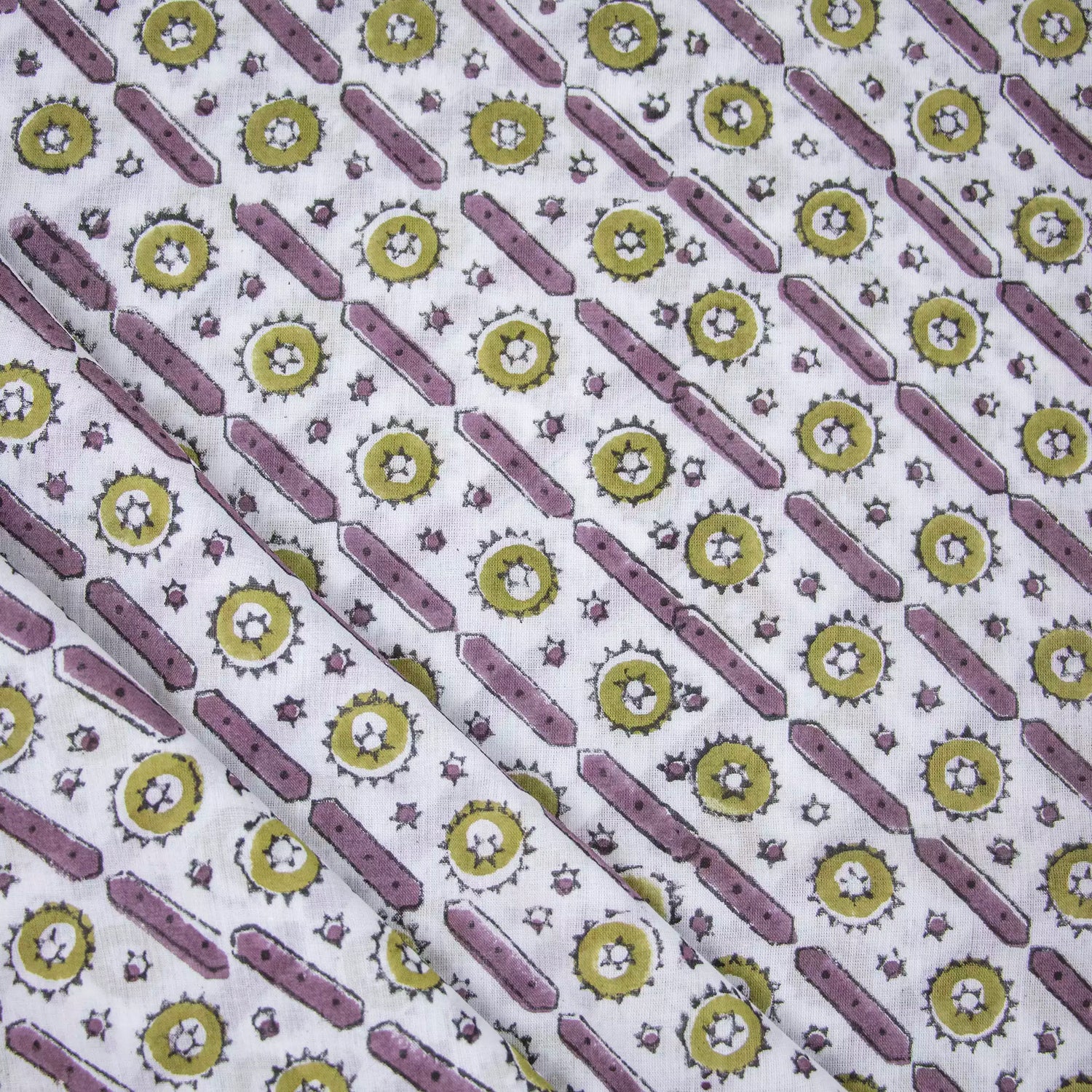 Multicolor Hand Block Printed Pure Cotton Fabric