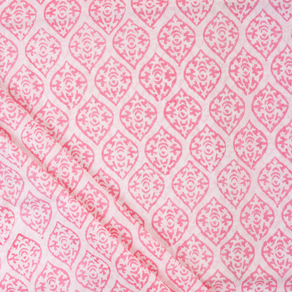 Trendy Leaf Hand Block Printed Cotton Fabric