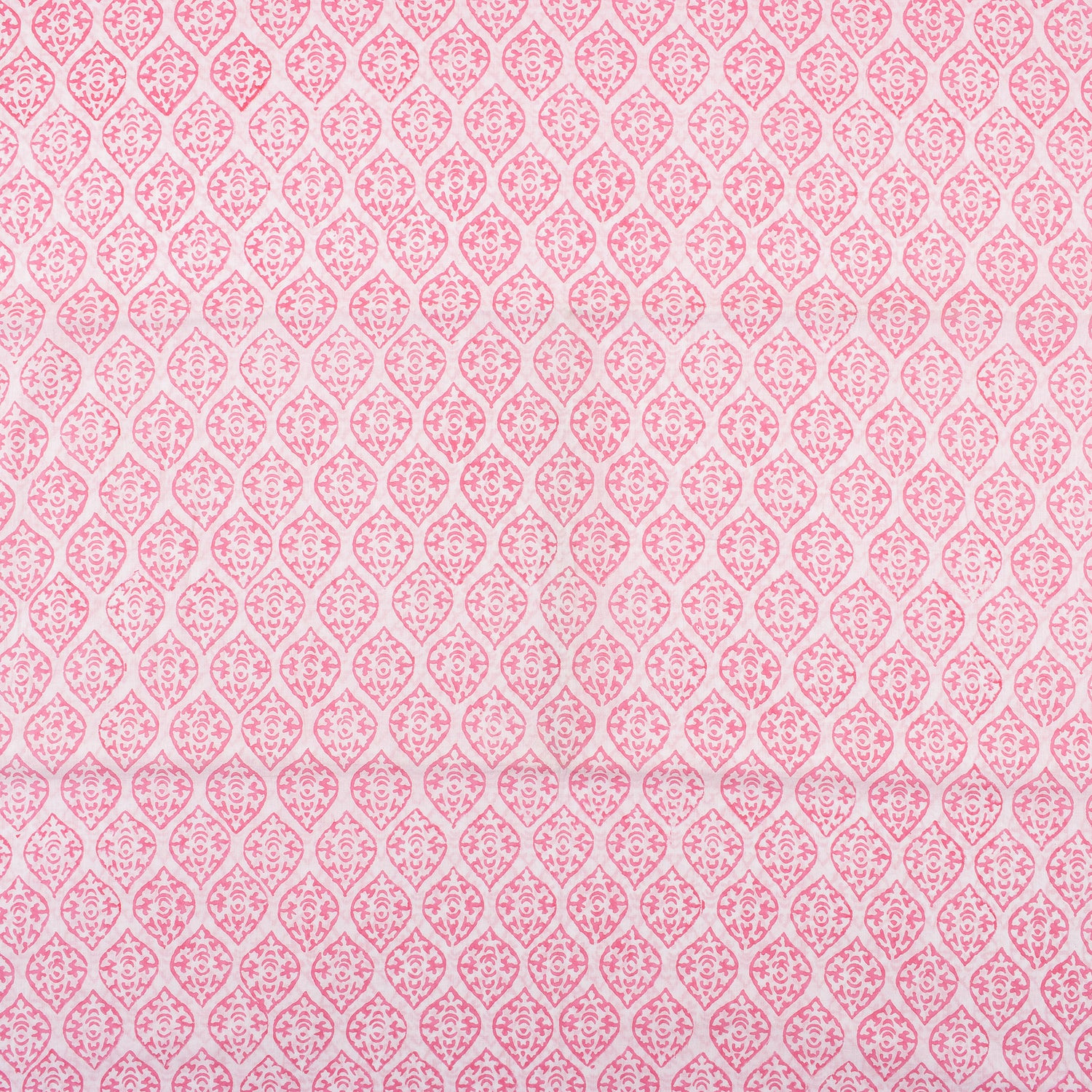 Trendy Leaf Hand Block Printed Cotton Fabric