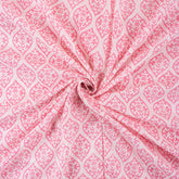 Trendy Leaf Hand Block Printed Cotton Fabric