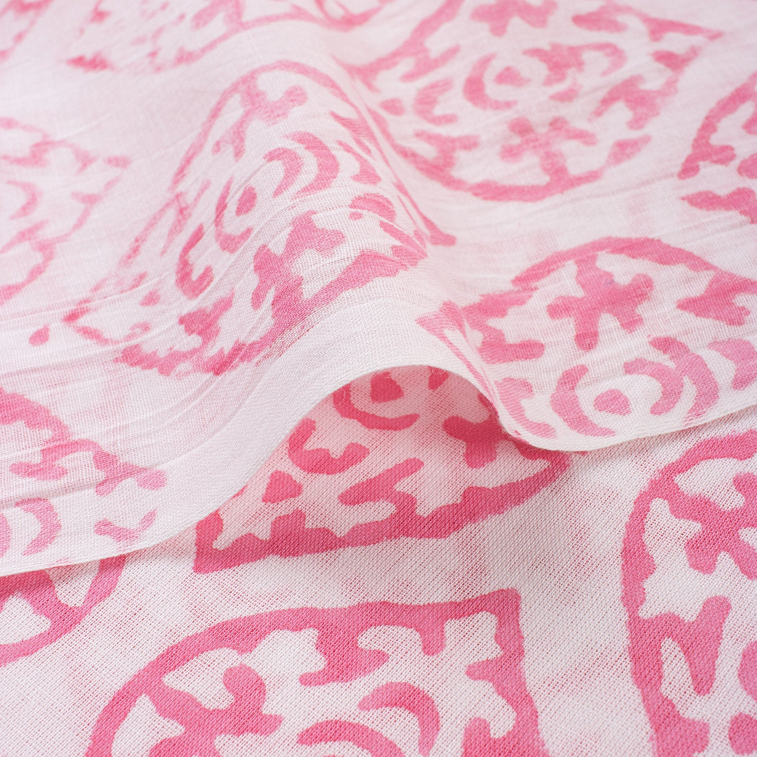 Trendy Leaf Hand Block Printed Cotton Fabric