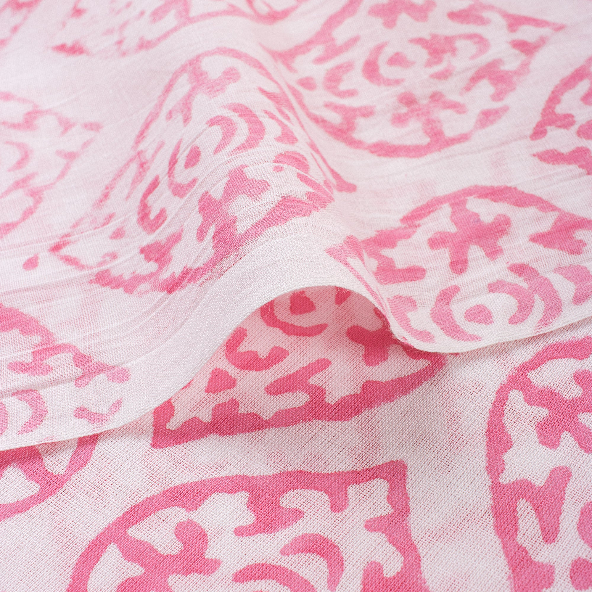 Trendy Leaf Hand Block Printed Cotton Fabric
