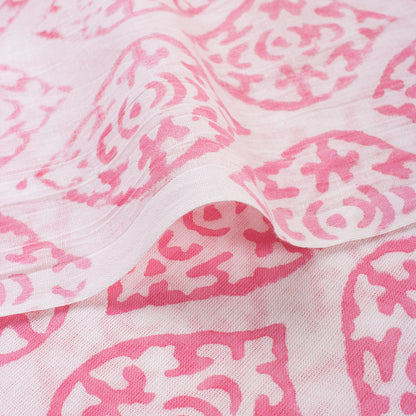 Trendy Leaf Hand Block Printed Cotton Fabric