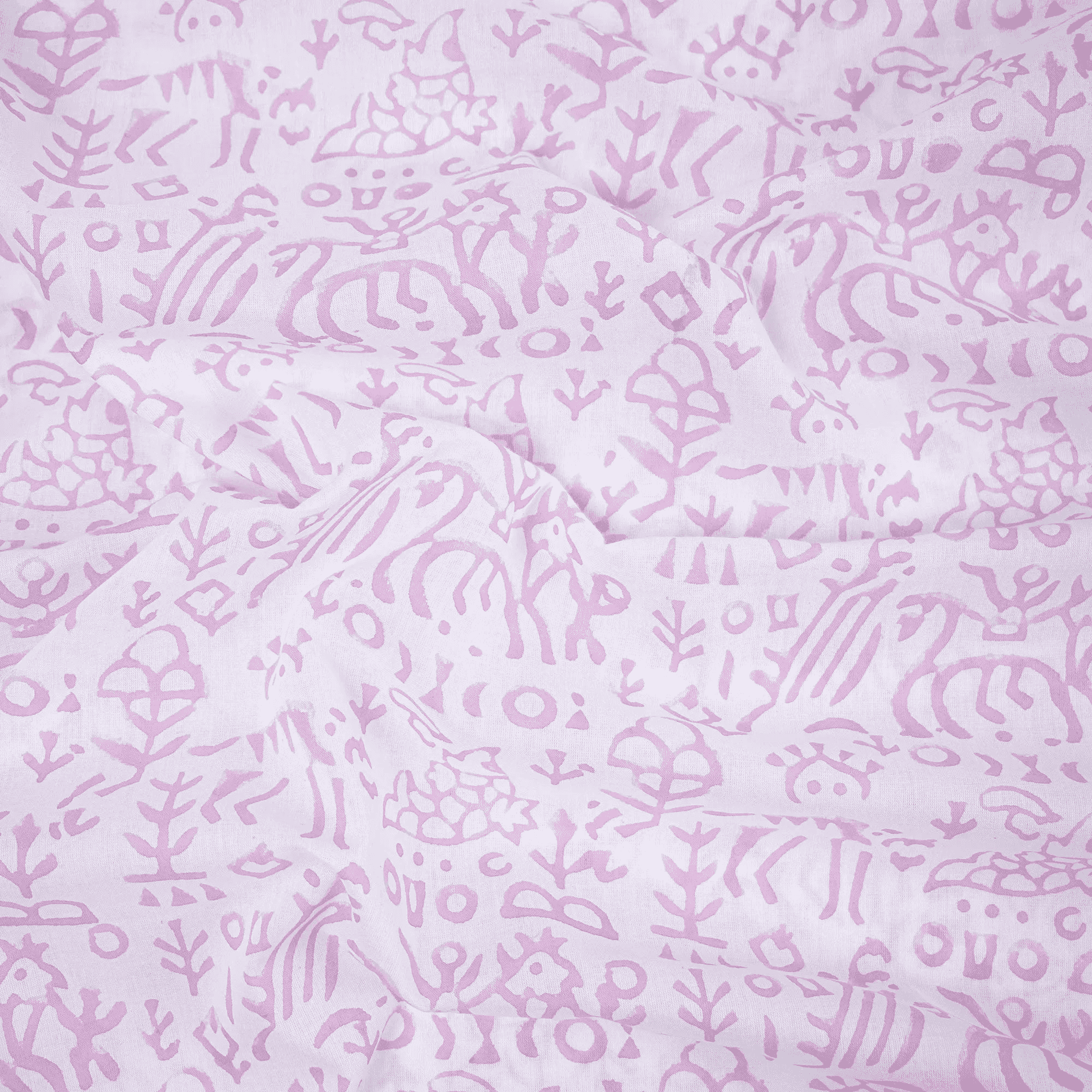 Pink Block Print Fabric Cotton Running Cloth