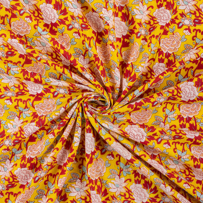 Multicolor Floral Indian Hand Block Printed Fabric