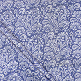 Blue Light Weighted Floral Organic Cotton Fabric for Dress