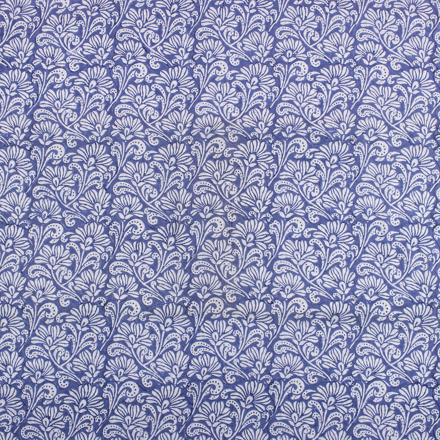 Blue Light Weighted Floral Organic Cotton Fabric for Dress