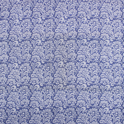 Blue Light Weighted Floral Organic Cotton Fabric for Dress