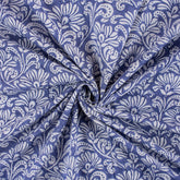 Blue Light Weighted Floral Organic Cotton Fabric for Dress