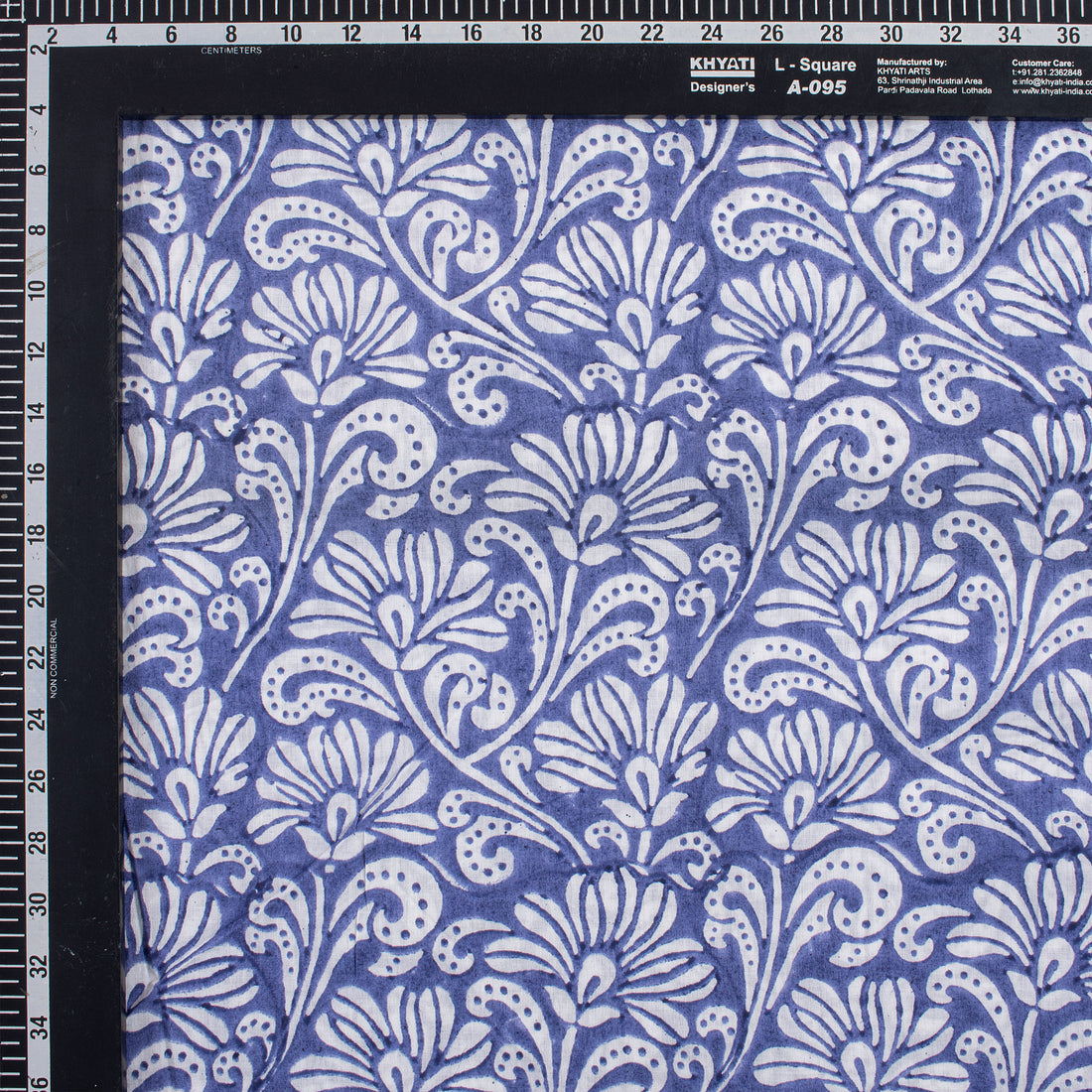 Blue Light Weighted Floral Organic Cotton Fabric for Dress