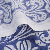 Blue Light Weighted Floral Organic Cotton Fabric for Dress