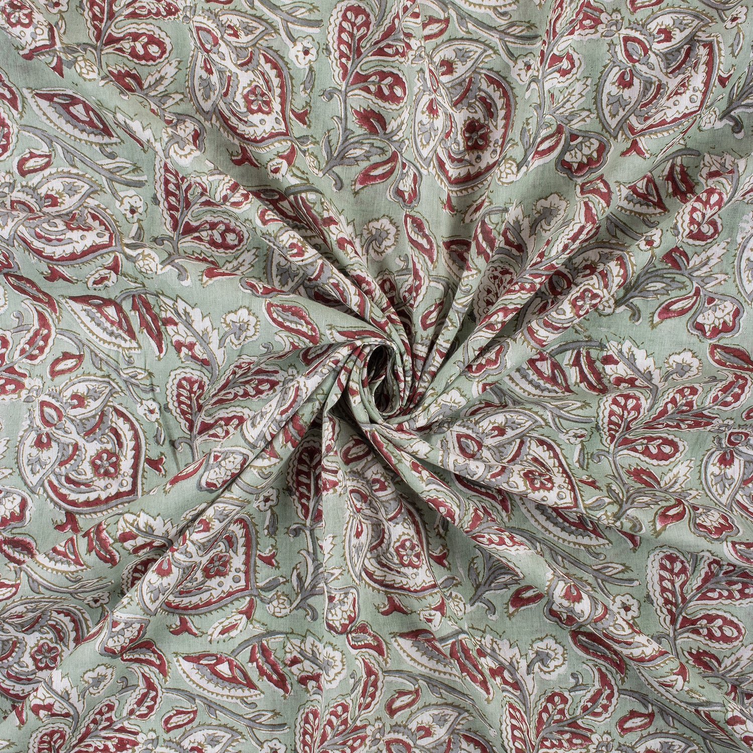 Premium Quality Floral Hand Block Printed Dress Making Fabric