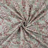 Premium Quality Floral Hand Block Printed Dress Making Fabric