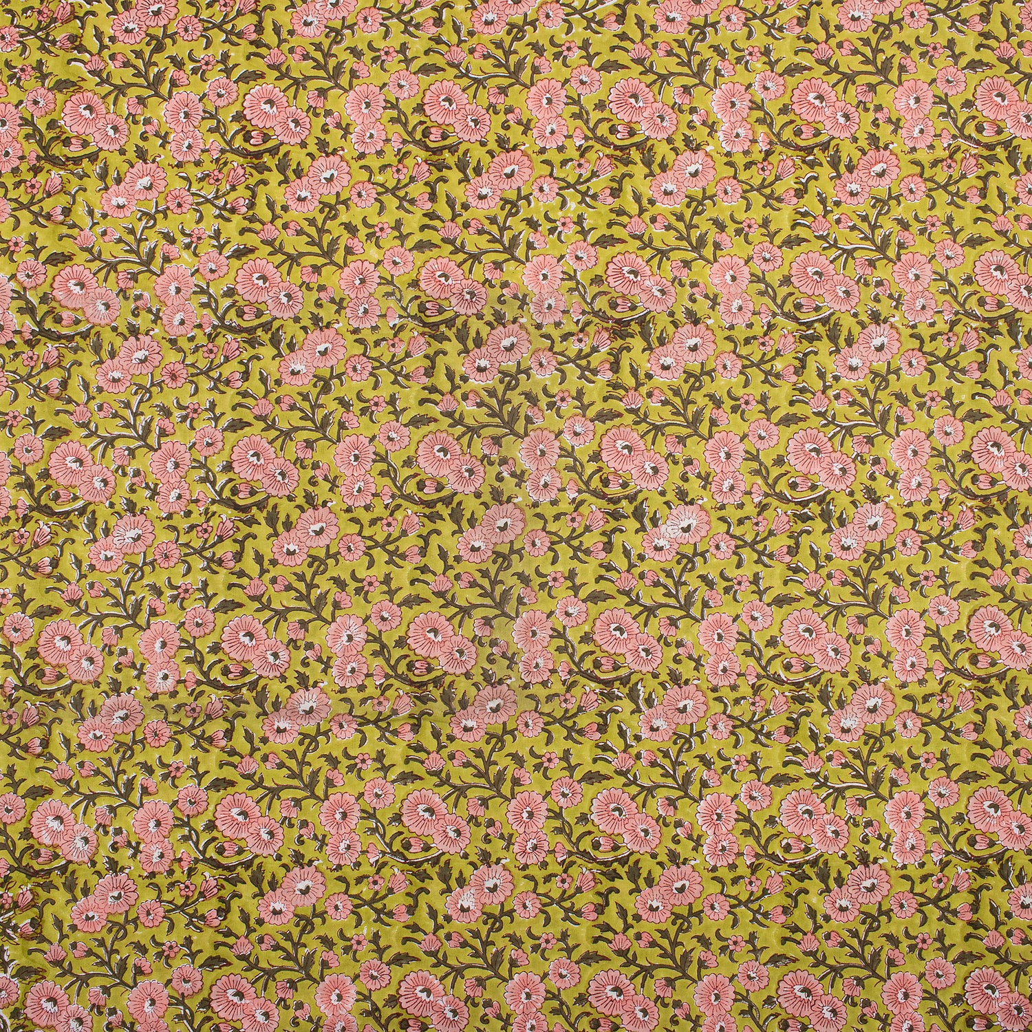 Attractive Floral Hand Block Printed Fabric for Women