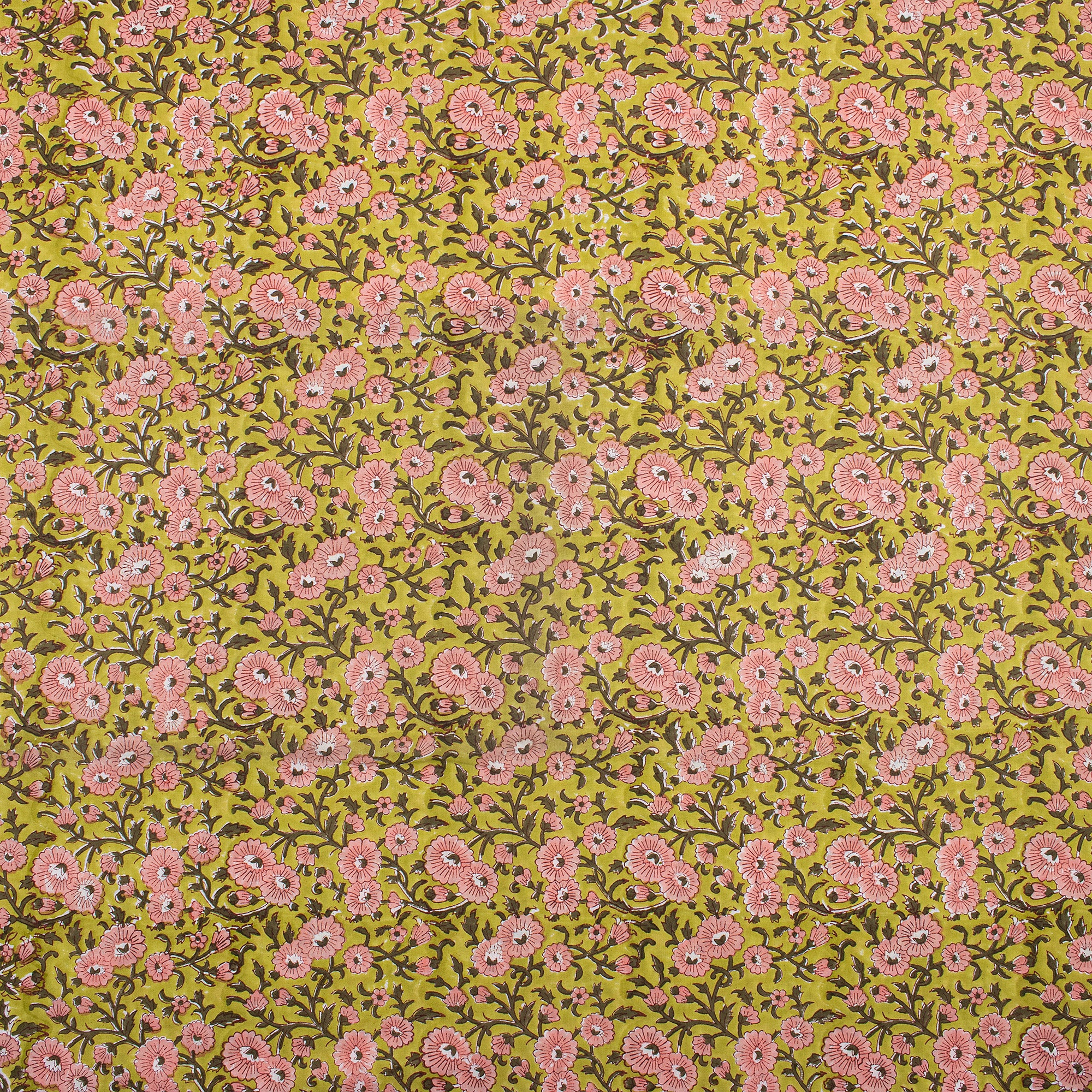 Attractive Floral Hand Block Printed Fabric for Women