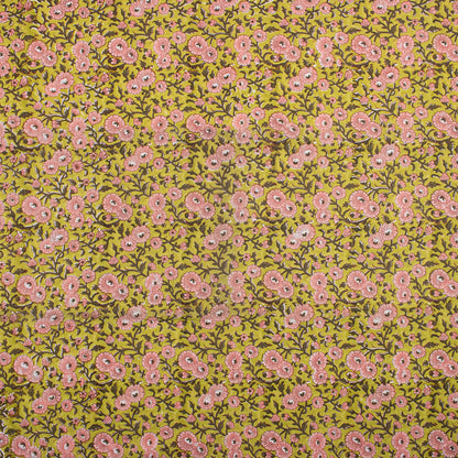 Attractive Floral Hand Block Printed Fabric for Women