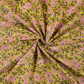 Attractive Floral Hand Block Printed Fabric for Women
