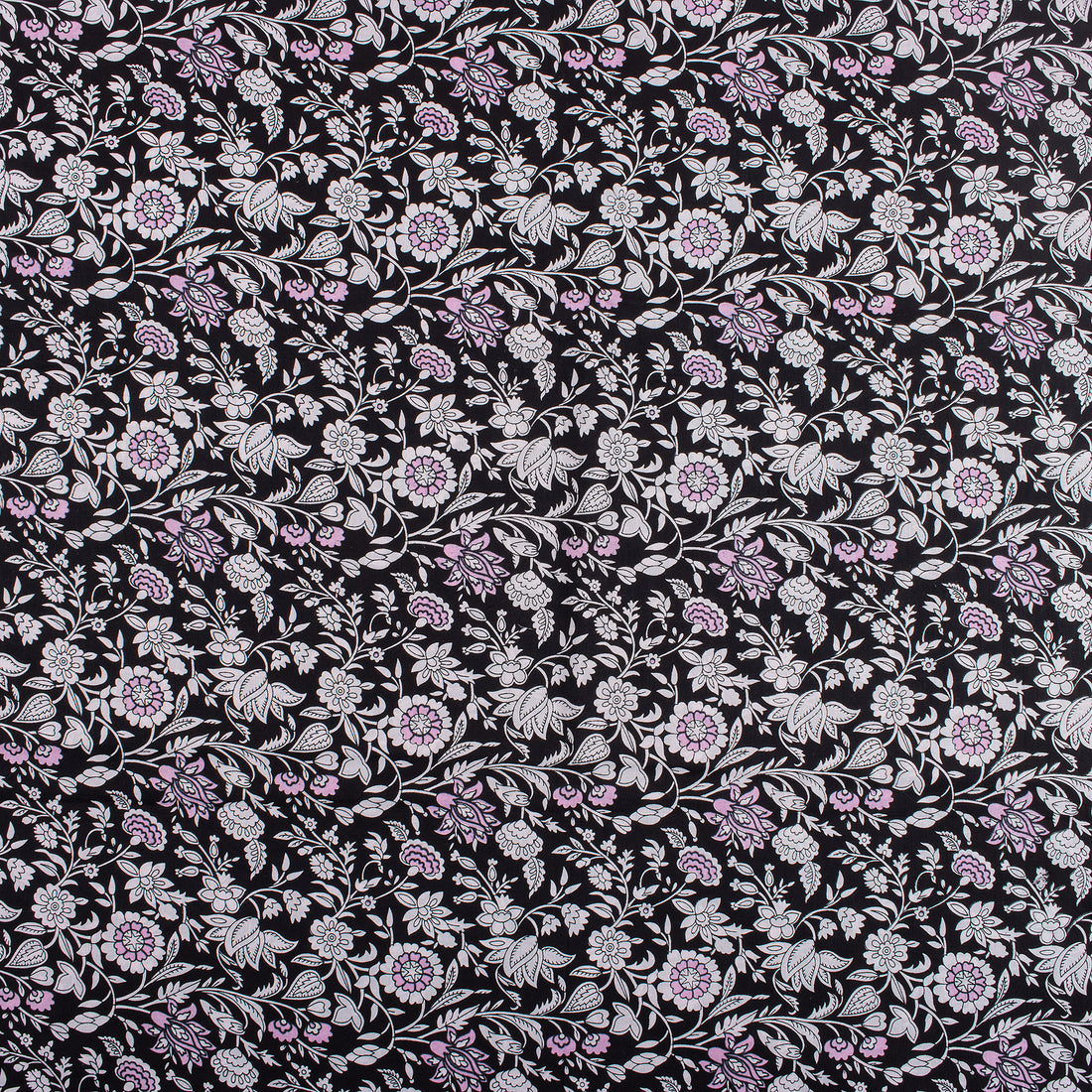 Indian Floral Hand Printed Cotton Fabric for Dress