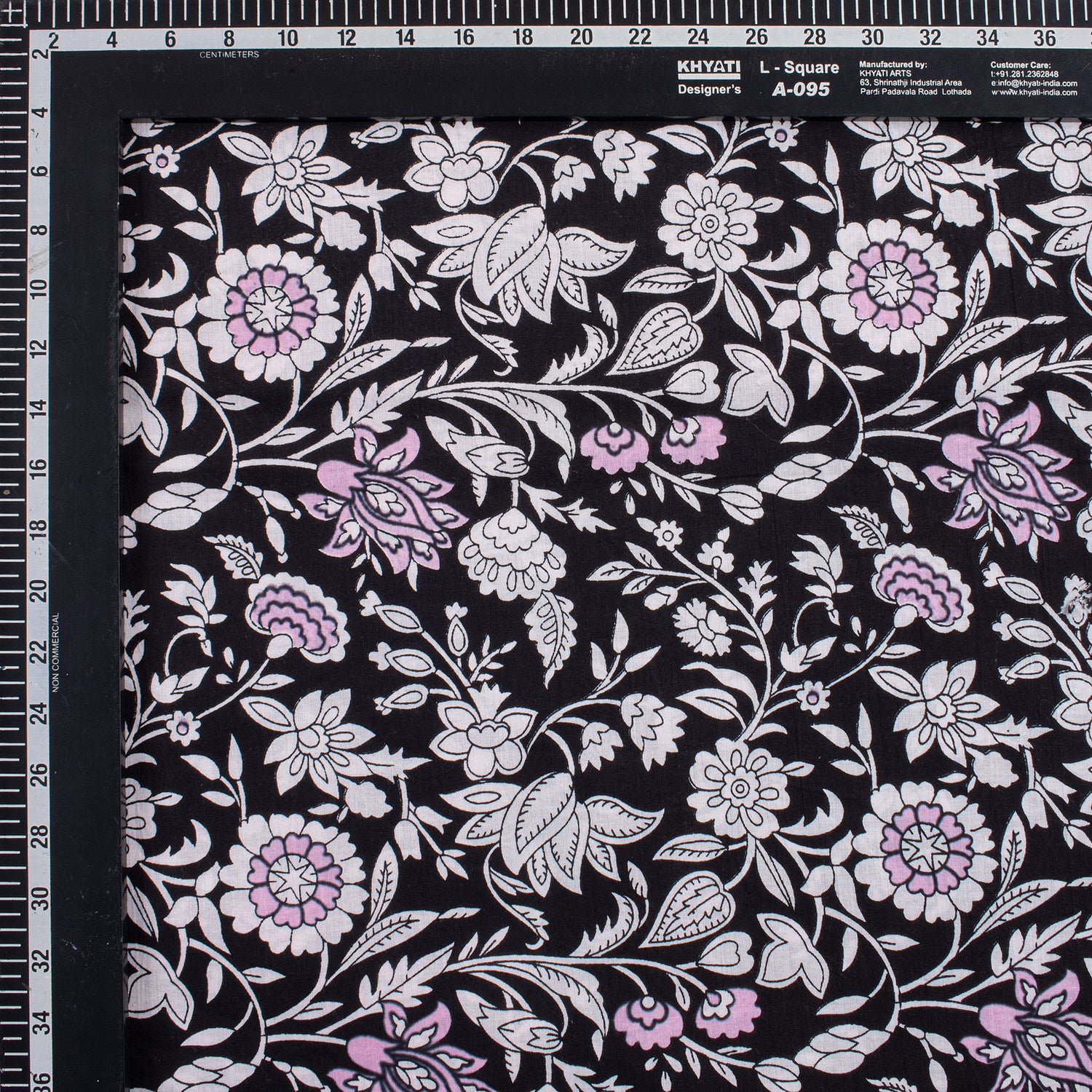 Indian Floral Hand Printed Cotton Fabric for Dress