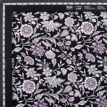 Indian Floral Hand Printed Cotton Fabric for Dress