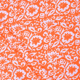 New Floral Printed Handmade Orange Fabric