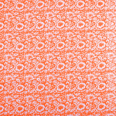 New Floral Printed Handmade Orange Fabric
