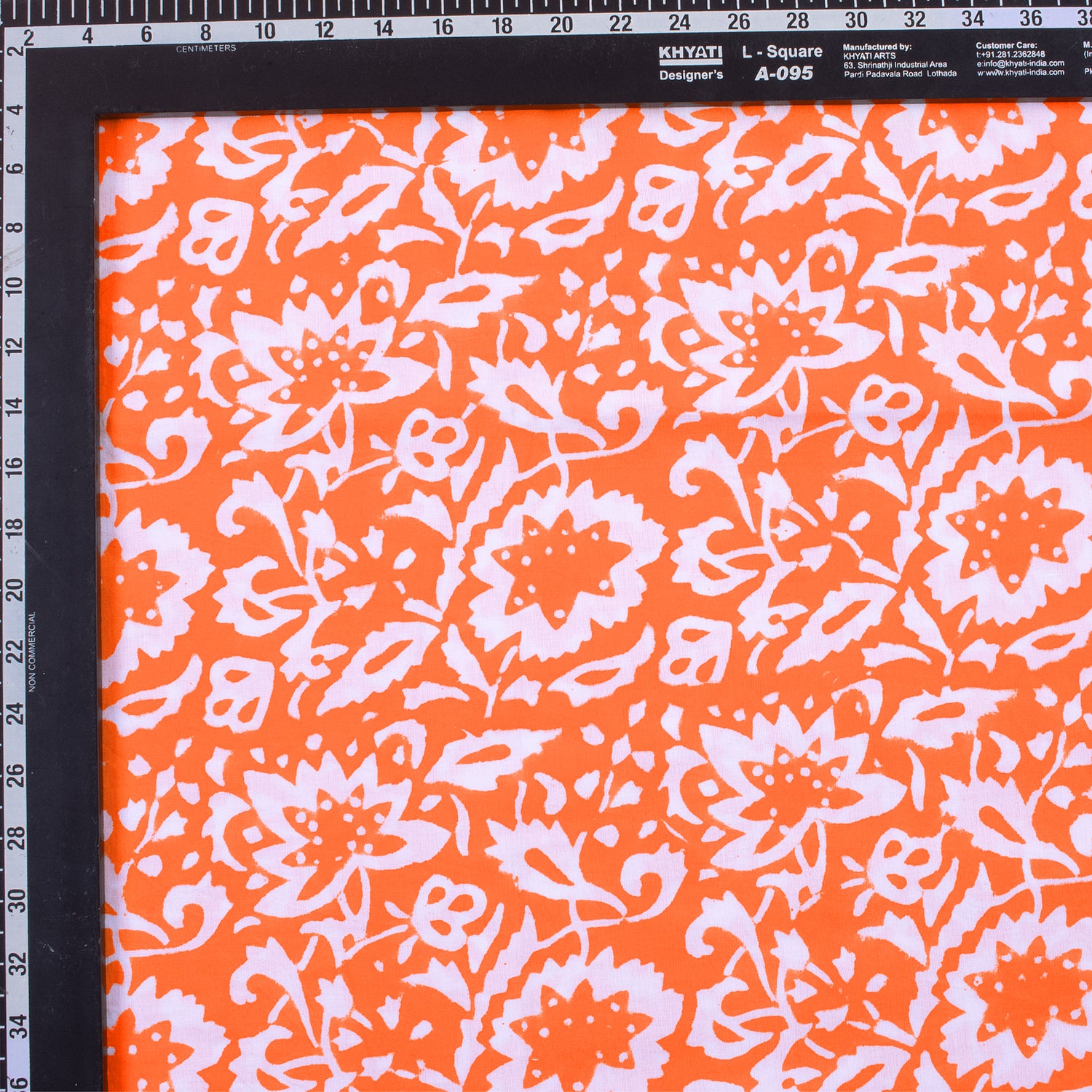 New Floral Printed Handmade Orange Fabric