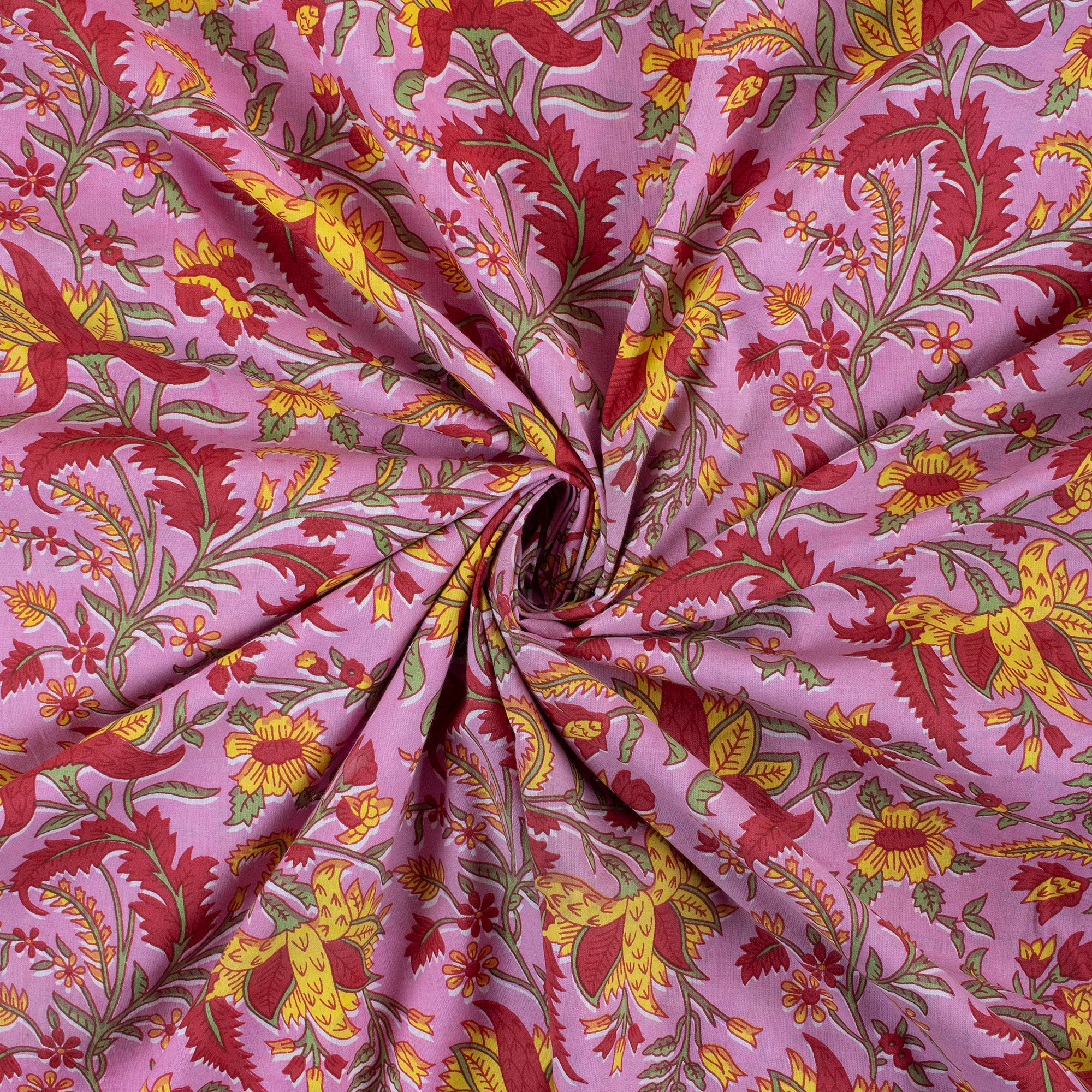 Indian Dress Making Floral Hand Block Printed Fabric