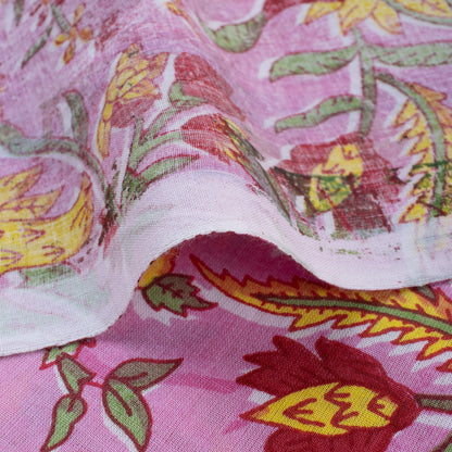 Indian Dress Making Floral Hand Block Printed Fabric