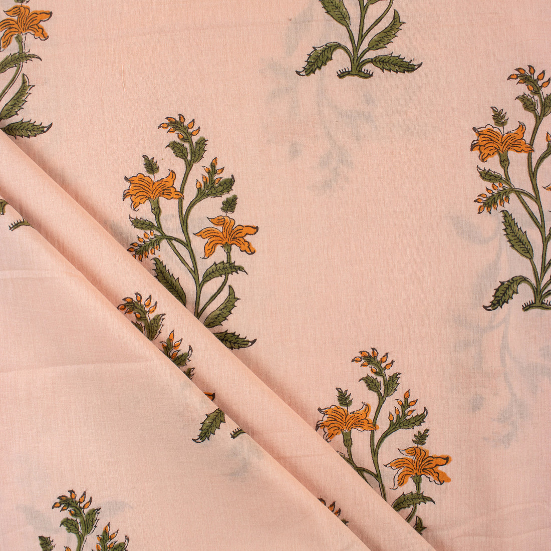 Pure Cotton Hand Block boota Printed Indian Fabric