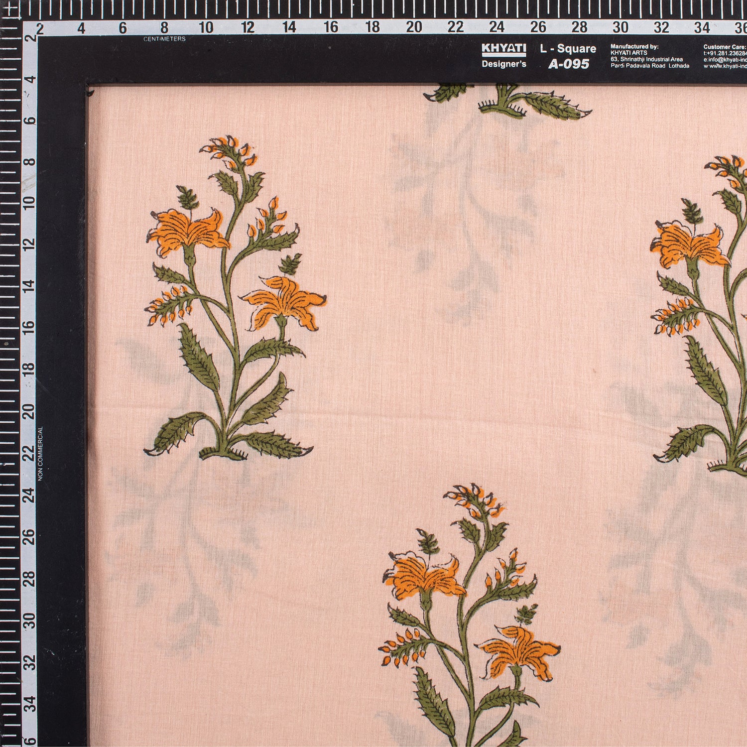 Pure Cotton Hand Block boota Printed Indian Fabric