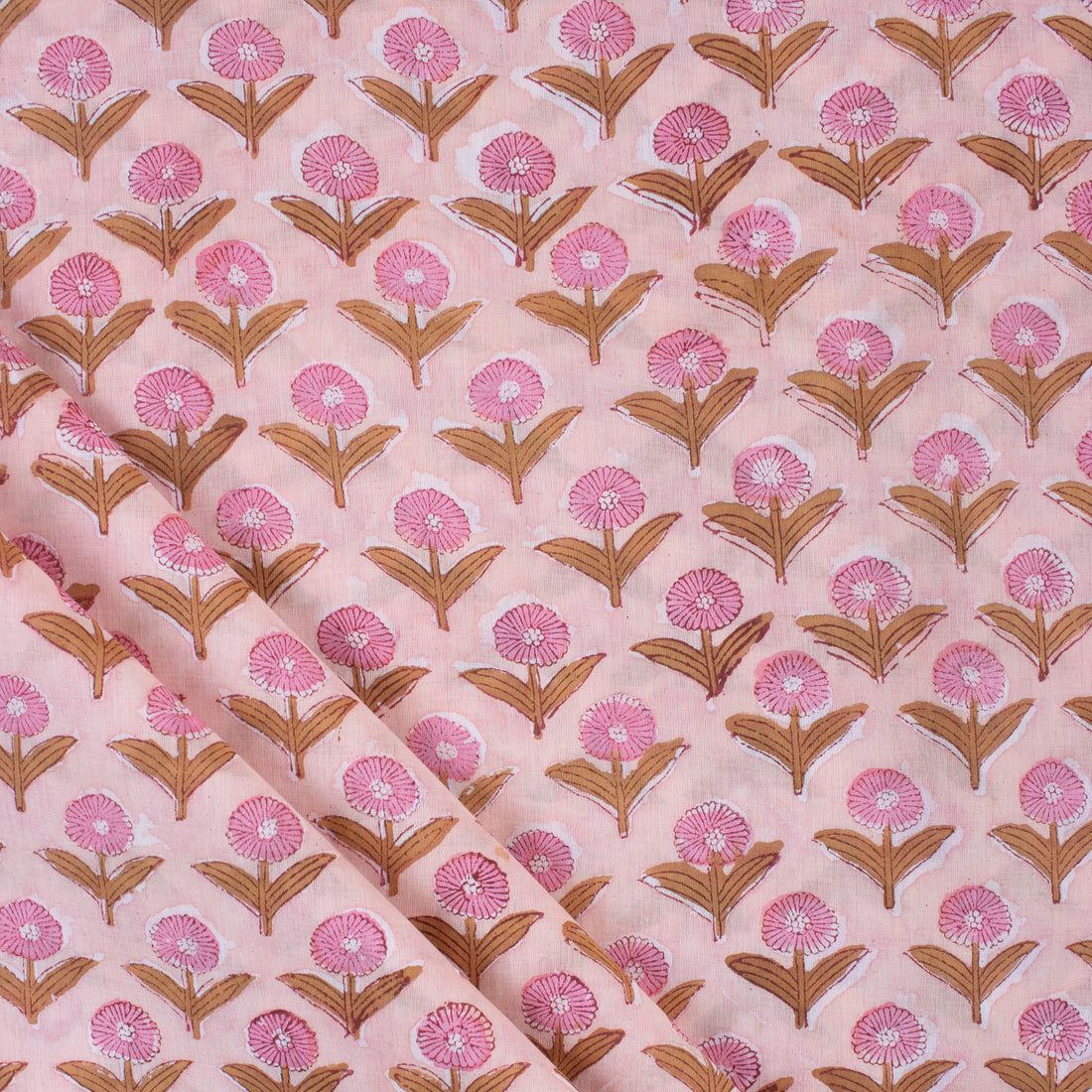 Light Weighted Floral Hand Block Printed Fabric